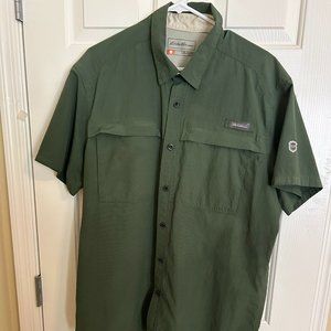 Eddie Bauer Men's Short Sleeve Shirt - Green – Size XL